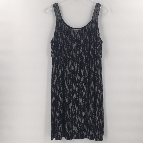Nwt 𝅺Style & Co Printed Black Waterfall Dress Medium - Picture 1 of 9